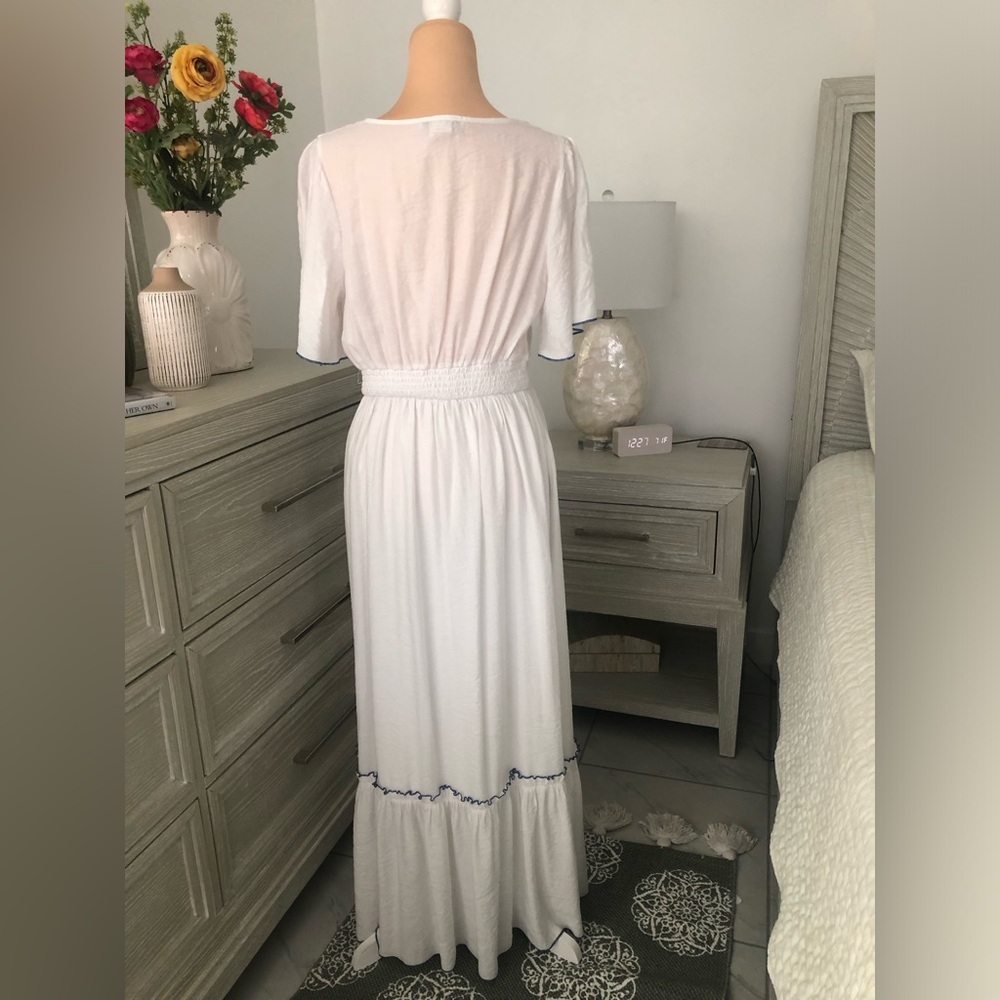 Flying Tomato White and Pink Ruffled Maxi Sundress - Picture 4 of 14
